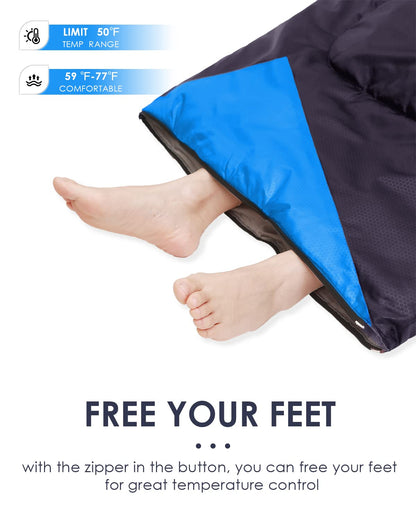 Sleeping Bags for Adults Backpacking Lightweight Waterproof- Cold Weather Sleeping Bag for Girls Boys Mens for Warm Camping Hiking Outdoor Travel Hunting with Compression Bags（Navy Blue）