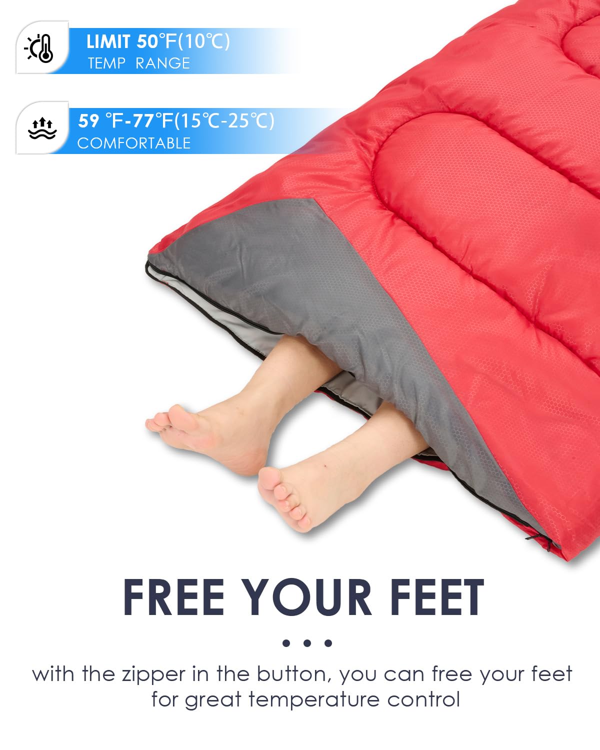 Sleeping Bags for Adults Backpacking Lightweight Waterproof- Cold Weather Sleeping Bag for Girls Boys Mens for Warm Camping Hiking Outdoor Travel Hunting with Compression Bags（Navy Blue）