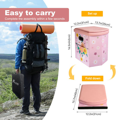 Ann Katy Upgrade XL Portable Toilet for Adults, Extra Large Portable Travel Floding Camping Toilet, Camping Tall Toilets with Lid for Kids Compact Potty for Car,Hiking,Beach,Toilet Storage Stool