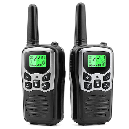 Walkie Talkies, MOICO Long Range Walkie Talkies for Adults with 22 FRS Channels, Family Walkie Talkie with LED Flashlight VOX LCD Display for Hiking Camping Trip (Orange 2 Pack)