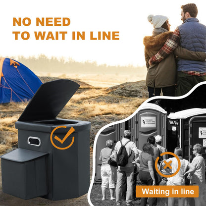 Ann Katy Upgrade XL Portable Toilet for Adults, Extra Large Portable Travel Floding Camping Toilet, Camping Tall Toilets with Lid for Kids Compact Potty for Car,Hiking,Beach,Toilet Storage Stool