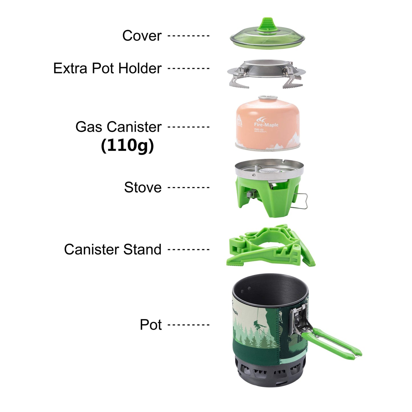 Fire-Maple "Fixed Star 1" Backpacking and Camping Stove System | Outdoor Propane Cooking Gear | Portable Pot/Jet Burner Set | Ideal for Hiking, Trekking, Fishing, Hunting Trips and Emergency Use