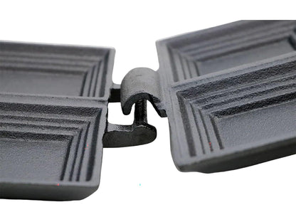 Coghlan's Cast Iron Camp Cooker - Pre-Seasoned Pie Iron Sandwich Maker with Heat-Resistant, Removable Handles, Easy-to-Clean for Toasted Pies, Grilled Sandwiches, and Meats, For Campfire Cooking