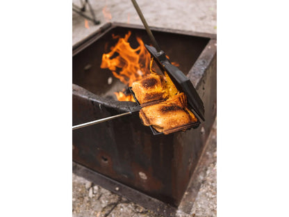 Coghlan's Cast Iron Camp Cooker - Pre-Seasoned Pie Iron Sandwich Maker with Heat-Resistant, Removable Handles, Easy-to-Clean for Toasted Pies, Grilled Sandwiches, and Meats, For Campfire Cooking