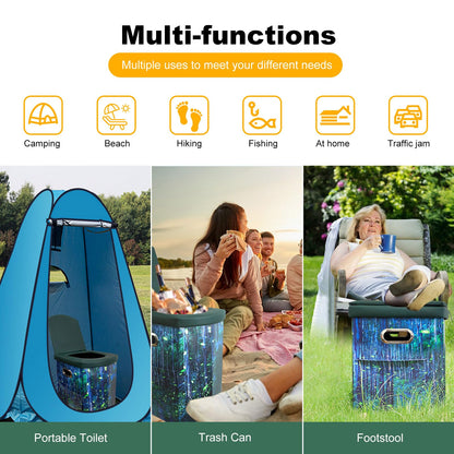 Ann Katy Upgrade XL Portable Toilet for Adults, Extra Large Portable Travel Floding Camping Toilet, Camping Tall Toilets with Lid for Kids Compact Potty for Car,Hiking,Beach,Toilet Storage Stool